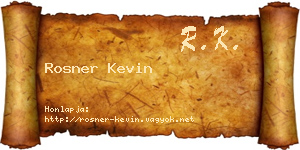 Rosner Kevin névjegykártya