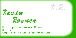 kevin rosner business card